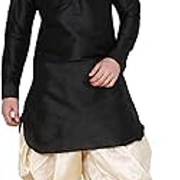 Mens Dupion Silk Free Size Ready to Wear Patiala Salwar-image-4