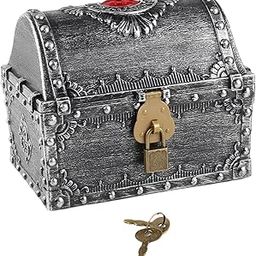 MERISHOPP®Treasures Collection Storage Box Props Pirate Treasure Chest for Kids Prizes Ancient Argent|Home & Garden | Kids & Teens at Home | Furniture |1 Treasure Chest-10