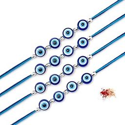To The Nines Evil Eye Rakhi for Beloved Brother - Pack of 4 Rakhi with Tilak Material-4