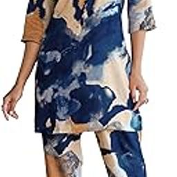Women's Designer Print Co-Ord Set Relaxed Fit for Women | Two Piece Co Ord Set Top & Pant | Casual Co Ords Women Wear Fashionable for Party-picture-16