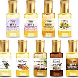 Zoohi 9 Pcs Non-Alcoholic Sugandhi Attar for Pooja Ibadat Hard Smell (Combo Pack 27 ML)-image-29