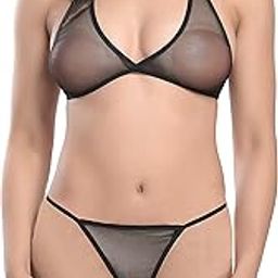 Women Mesh Bra Panty Lingerie Set-picture-49