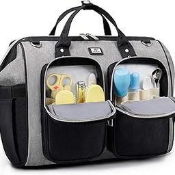 Diaper Bag Tote with Changing Pad and Stroller Hook-image-84