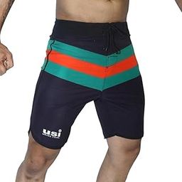 USI UNIVERSAL Shorts for Men, 411PL Legend Physique Board Shorts, Fitness Shorts, Polyester Elastane Construction, Hook Loop Fly (Small, Black)-picture-3