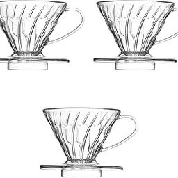 Supvox® Plastic V60 Coffee Dripper Heat Resistant Resin Pour-Over with Handle Universal for Server 1-4 Cups Alternative 3PCS-18