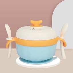R for Rabbit Safe Feed Storage Baby Feeding Meal Bowl Set with Spoon and Fork for Baby | 304 Stainless Steel Multi-Functional Snack/Fruit Box 350 Gram Capacity (Blue)-20