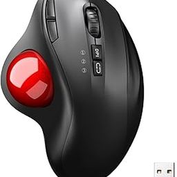 Trackball, Wireless, Bluetooth & 2.4 GHz, Double Mode, Instant Connection, Trackball Mouse, Thumb, Energy Saving Model, Built-in Large Capacity Battery, USB Rechargeable, Wireless Mouse, Ball, 7 Buttons, Quiet Type, High Precision, 5DPI Mode, Back/Forward Buttons, Lightweight, Easy to Carry, Receiver Included, Mouse, Trackball, Wireless, Wide Compatibility with Windows, Mac, iPad, Android, Suitable for Business, Telework, Office, Work from Home, Black-image-41