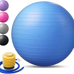 Reznor Polyvinyl Chloride (PVC) Boost Your Fitness Routine with Our Premium Exercise Ball - Ideal for Yoga, Pilates, and Core Workouts Multicolor (95Cm)-image-14