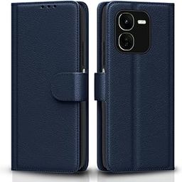 Pikkme IQOO Z9x 5G Flip Cover Leather Finish | Inside TPU with Card Pockets | Wallet Stand and Shock Proof | Complete Protection Flip Case (Blue)-27