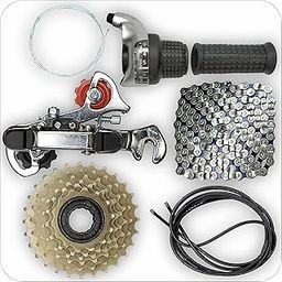 De Venta 6-Speed Bicycle Gear Conversion Kit - Complete Multi-Speed Upgrade Set with Derailleur, Freewheel, Chain, Shifter & Accessories for Road, Mountain, and Hybrid Bikes-8