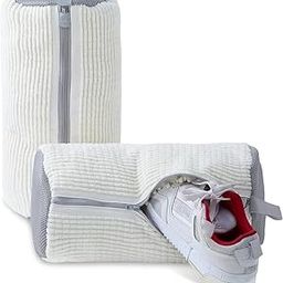 Shoe Washing Machine Bag, Invisible Zipper Side Opening Shoe Washing Bag for Washer and Dryer, Shoe Laundry Bags for Sneakers, Reusable Shoe Cleaning Bag for All Shoe Sizes (White, 1pc)-image-70