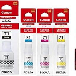Canon 71 B/C/Y/M Ink Bottles for Canon Pixma G1020 G2020 G2021 G2060 G3020 G3021 G3060 GI-71 with ITGLOBAL 3in1 Multi-Function Mobile Phone Stand, Stylus, Pen (Very Colors)-16