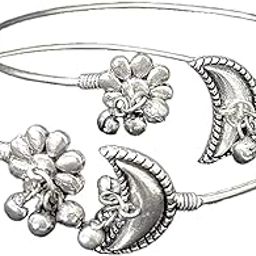 Fuschianet Ethnic Traditional Foot Kada Thin Adjustable Ghungroo Payal/Anklet/Pajeb/Payjeb/Painjan/Nazariya/Anklet Bracelet/Pattilu for Women and Girls-image-42