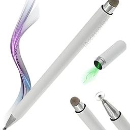 iAccessories 2 Way Magnetic Stylus Pen with Fiber and Silicone Fine Point Disc Tip for All Touch Screens Devices iOS, Android Mobile Phones, Tabs, Pads - White-picture-15