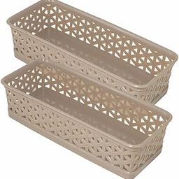 Simply Home Alexa 9 Multipurpose Organizing Tray, Drawer Dividers, Storage basket for Home/Kitchen/Office, 2 Pcs,Coffee Color-image-1