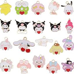 40pcs Cartoon Animal Charms Pendant Cute Cat Charms Alloy Enamel Kawaii Pendants for Jewelry Making Necklace Earrings Keychains Bracelet DIY Crafting Accessories, 20 Styles-52