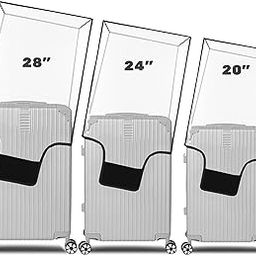 Transparent Clear PVC Waterproof & Washable Dustproof Protector Case/Cover for Wheeled Travel Suitcase Trolly Luggage Bag, Size- 20, 24, 28 Inches (Pack of 3- Black Border)-27