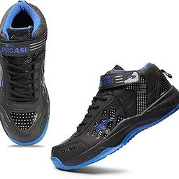 Basket Ball Shoes for Men with Natural Rubber Sole- Basketball All Court High Top Velcro Shoes for Boys & Men-image-76