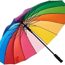 Rainbow Umbrella Stylish Colorful Rainbow Umbrella for Kids Woman and Men Windproof Rainbow Umberalla Auto Open And Manual Close Anti-UV.-24