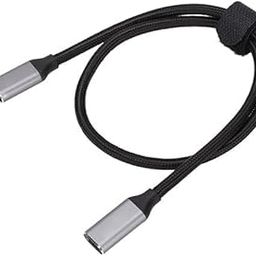 WeFly Type C Extension Cable(Gen 2/10Gbps) 50CM Nylon Braided Usb 3.2 Type C Male To Female Extension Cable Support 4K Video Pd 100W/5A Chargingfor Mcbook Pro/Air/M1 Ipad Pro,De ll,Black-6