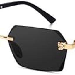 Luxury Rimless Sunglasses For Men Women, Cartiar Metal Frame, Non-Polarized UV Protection Frameless sunglass-image-72
