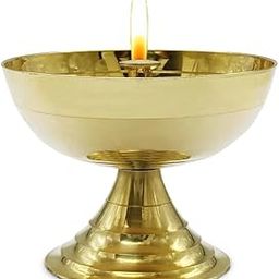 Vintageware® Akhand Narayan Brass Diya for Puja | 47g Oil Lamp for Mandir, Temple & Aarti | Traditional Deepam Jyot for Pooja | 5cm Height - Small (47 Gm)-image-20