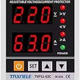 HIVAGI Taxnele 63A 230V Digital Energy Meter with Over/Under Voltage & Overload Protection | Adjustable Voltage Protector with Auto Reconnect, Dual LED Display, DIY Din Rail Installation-6