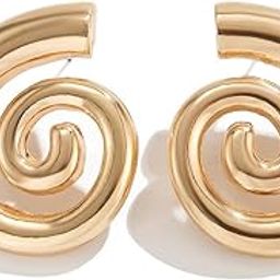 Boho Hollow Spiral Snail Stud Earrings for Women and Girls | Trendy Creative Gold Plated Earrings Jewelry | Latest Stylish Western Earrings-image-42