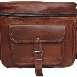 PLOMY Genuine Leather DSLR/Camera Bag Brown (Brown 1)-image-1