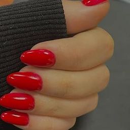 Style Castey Red Oval Nails – Classic Bold Red for Timeless Elegance-17