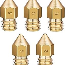 Time To 3D MK8 Nozzle for 3D Printer Creality, Prusa, Reprap, Makerbot. Brass Nozzle 0.2mm for 1.75mm Filament. (Quantity 5pcs)-image-96