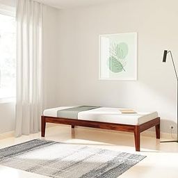 THE WOODEN CITY Sheesham Wood Fieri Single Size Bed Without Storage Solid Wood Cot Palang Wooden Bed for Bedroom Home Living Room (Honey-sb) (188x97x38cm) (Mattress size-72x36 inch)-8