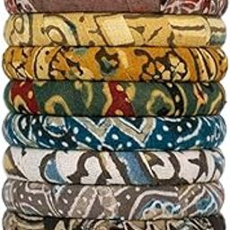 Advika Ajrakh Print Multicolour Fabric Bangles, Handcrafted Cotton Thread Bangle Set Women & Girls (12 Bangles)-4