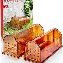 PATTLER® Extra Large Live Mouse Trap | Marrow Traps Catches Rats with Air Holes | Easy Installation in the Home, Garage or Garden – Orange 2 Piece-image-64