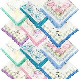 Women's Cotton Floral Pattern Handkerchief (Multicolour) - Pack of 12-35
