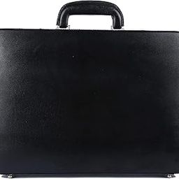 Genuine Bombay Brown Leather Briefcase with Combination Lock - D-L:17" H:12.5" B:3"- Office Briefcase - Board Meeting - Luxury Case - File Case - Attache - Black-picture-53