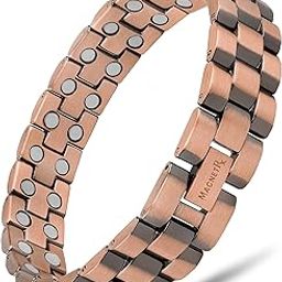 MagnetRX Pure Copper Magnetic Therapy Bracelet | Arthritis Pain Relief & Carpal Tunnel Relief Ultra Strength Copper Magnetic Bracelets for Men (President Style)-image-29