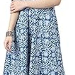 Shantika Fashion Rayon Women's Blue Floral Print Rayon Kurta with Palazzo Set, Half Sleeve, Casual Wear-picture-35