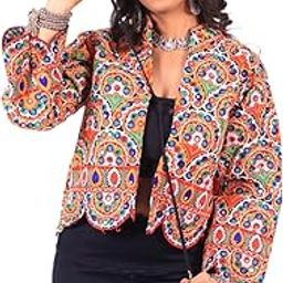 Navratri Special Tradiotional Pure Cotton Embroidered Long Sleeve Waist Coat Style Kutchi Koti Jacket For Women (Free Size)-image-90