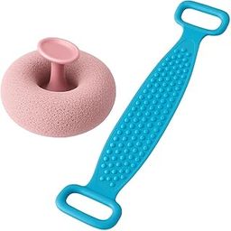 Kychex 2-in-1 Bath Set, Silicone Back Scrubber with Suction Cup Super Soft Bath Sponge (Multicolour)-28