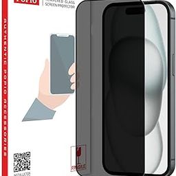 POPIO Privacy Tempered Glass Compatible for iPhone 15 (Black) Edge to Edge Coverage with Easy Installation kit, Anti-Spy Tempered Glass Privacy Screen Protector-16