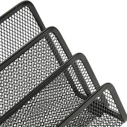 Metal Mesh Desk Organizer Mini Upright Letter Sorter, Great to Organize mails, Bills, Notifications-8