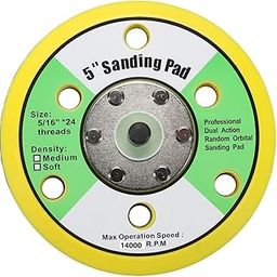 KING PRO 5Inch 6 Hole Hook and Loop Orbital Sander Replacement Pad Backing Pad for Air Sander-picture-14