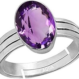 Amethyst/Kathela 3.25 Ratti to 10.25 Ratti or 3 Carat to 9.5 Carat Astrological Certified Natural Gemstone bis Hallmark 925 Sterling Silver Adjustable Ring for Men & Women - 3v-image-30