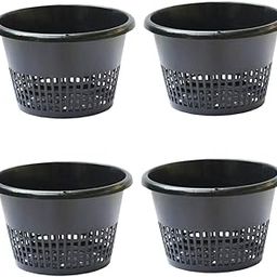 OrchidWala 8 Inch Orchid Pot - Round Plastic NET Design - Set of 3 Black Pot - Dia. 8 Inch, Height 5.5 Inch ! Perfect Orchid Decoration-4
