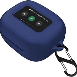 LIRAMARK Silicone Cover Case with Carabiner Compatible with JBL Live Beam 3 | Live Flex 3 | Live Buds 3 (Blue)-picture-25