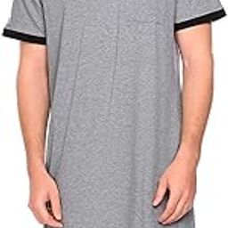 Mens Nightshirts V Neck Short Sleeve Big&Tall Short, Cotton Sleepshirt Nightgown Pajama Long Sleepwear-image-55
