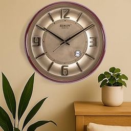 Rikon RK-03 Red Goldsil Sweep Wall Clock – Elegant and Precise Timepiece for Home & Office Decor (45.72x45.72 CM)-image-8