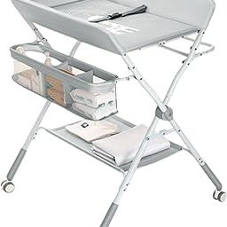 Calyrex Baby Changing Table,Foldable Baby Diaper with Wheels, Portable Infant Dresser Station, Height Adjustable, Great for Home/Hotel/Travel-image-16