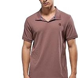 Men's Slim Fit Half Sleeve Textured Polo Neck T-Shirt with Techno Dry, UV Protection for Regular Use-image-11